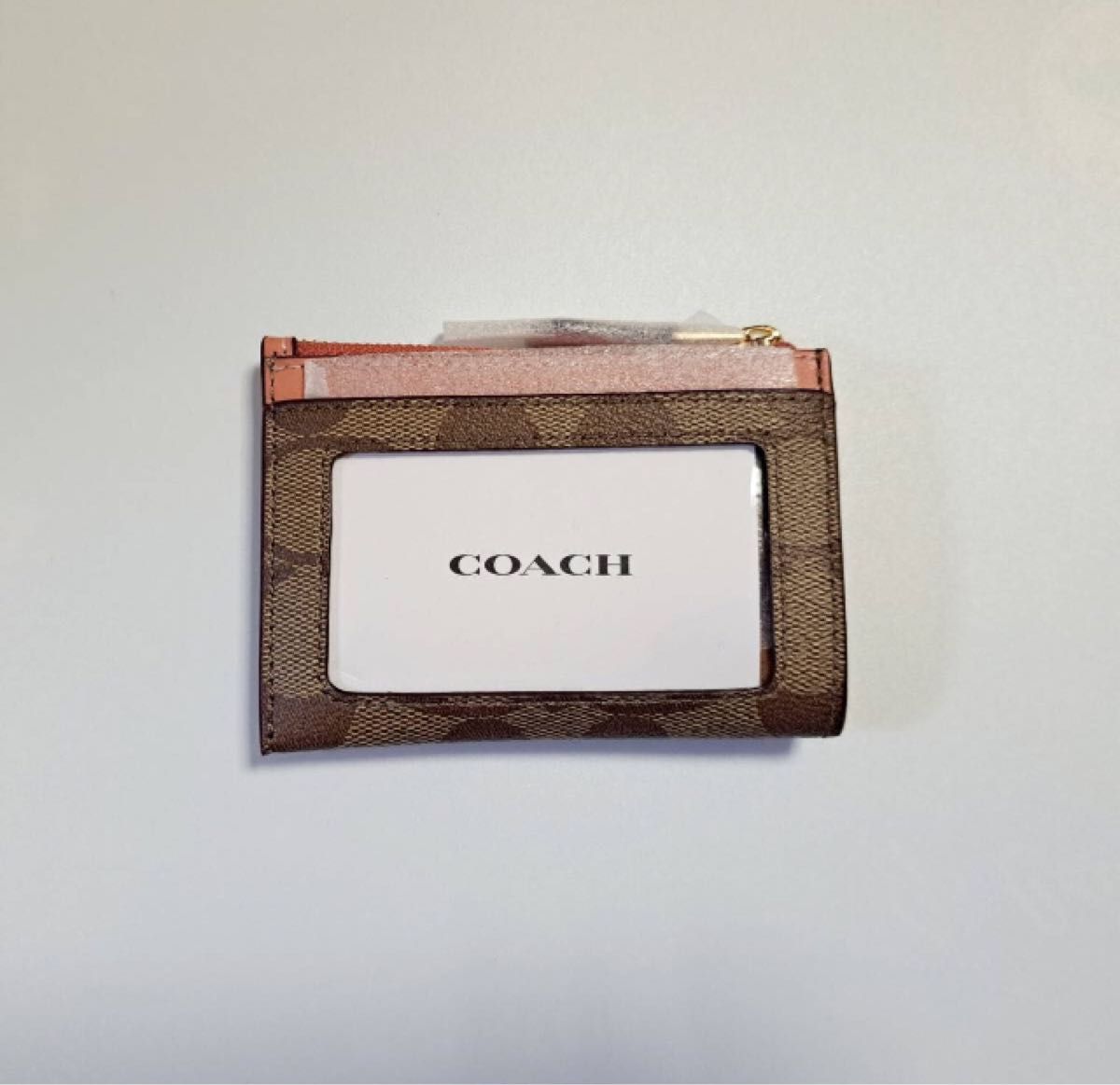 【未使用】coach コーチ コインケース カードケース キーリング カーキ 鑑定済 CO-313