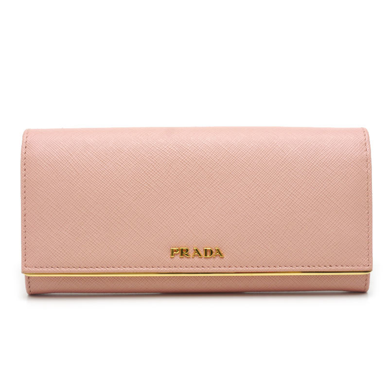 プラダ PRADA 長財布 1MH132 サフィアーノ ピンク パスケース付き