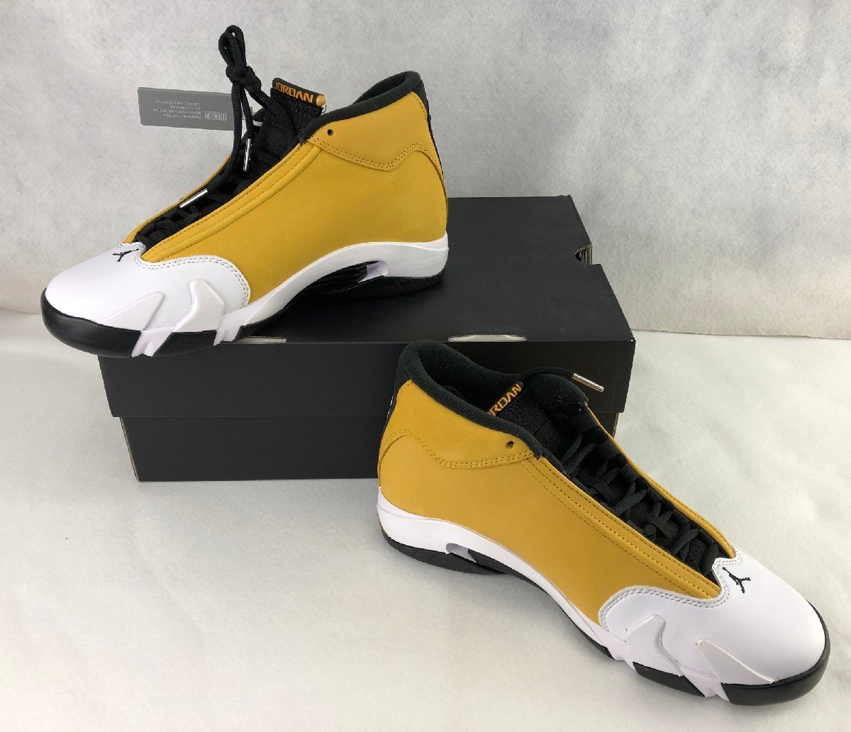 ☆中古品☆スニーカー AIR JORDAN 14 RETRO LIGHT GINGER/BLACK-WHITE