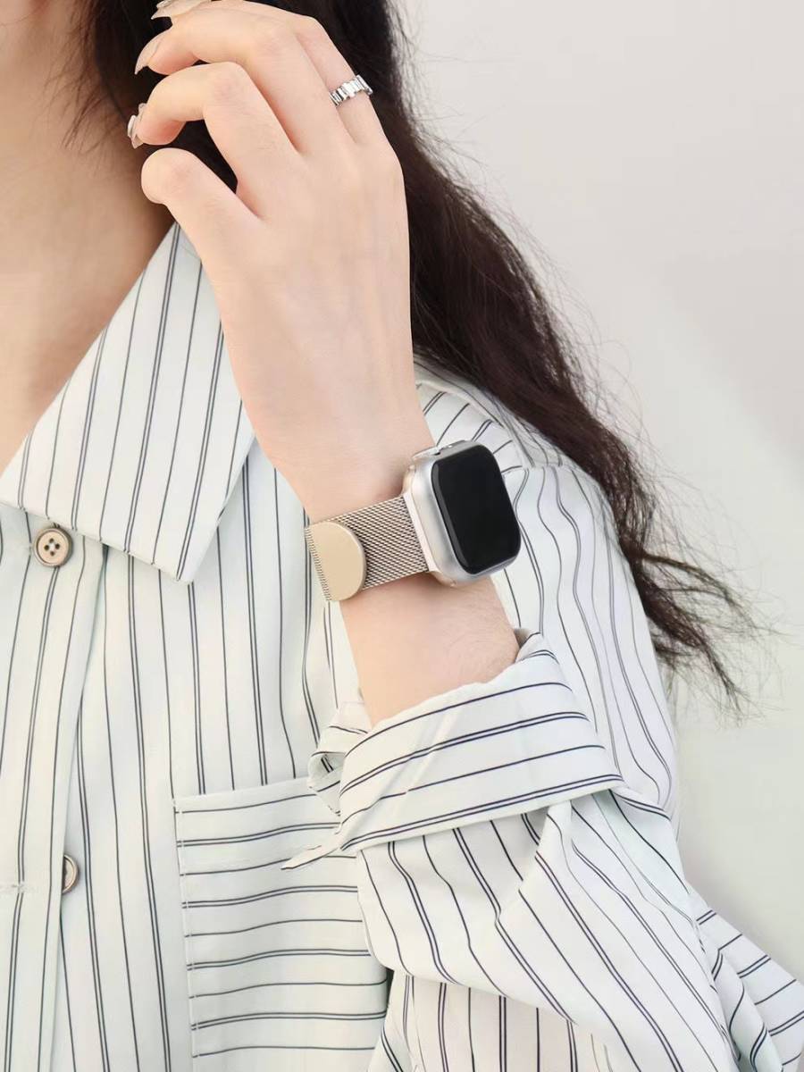 【新品！】Apple Watch バント ベルト アップルウォッチ スターライト　38/40/41mm 交換ベルト メッシュ　磁石留め ステンレス製_画像3