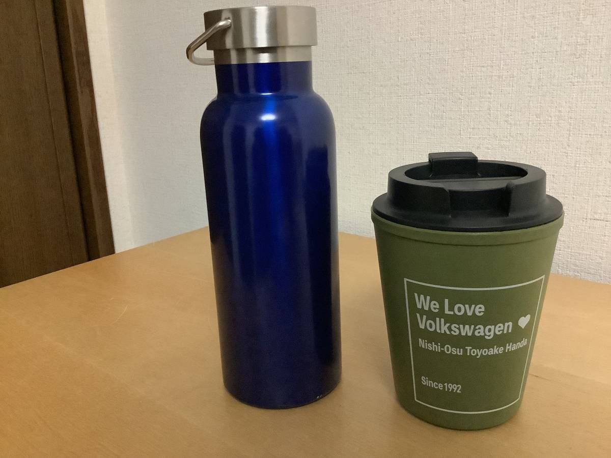  new goods unused hard-to-find VolksWagen Volkswagen not for sale bottle & tumbler set moss green | blue free shipping 