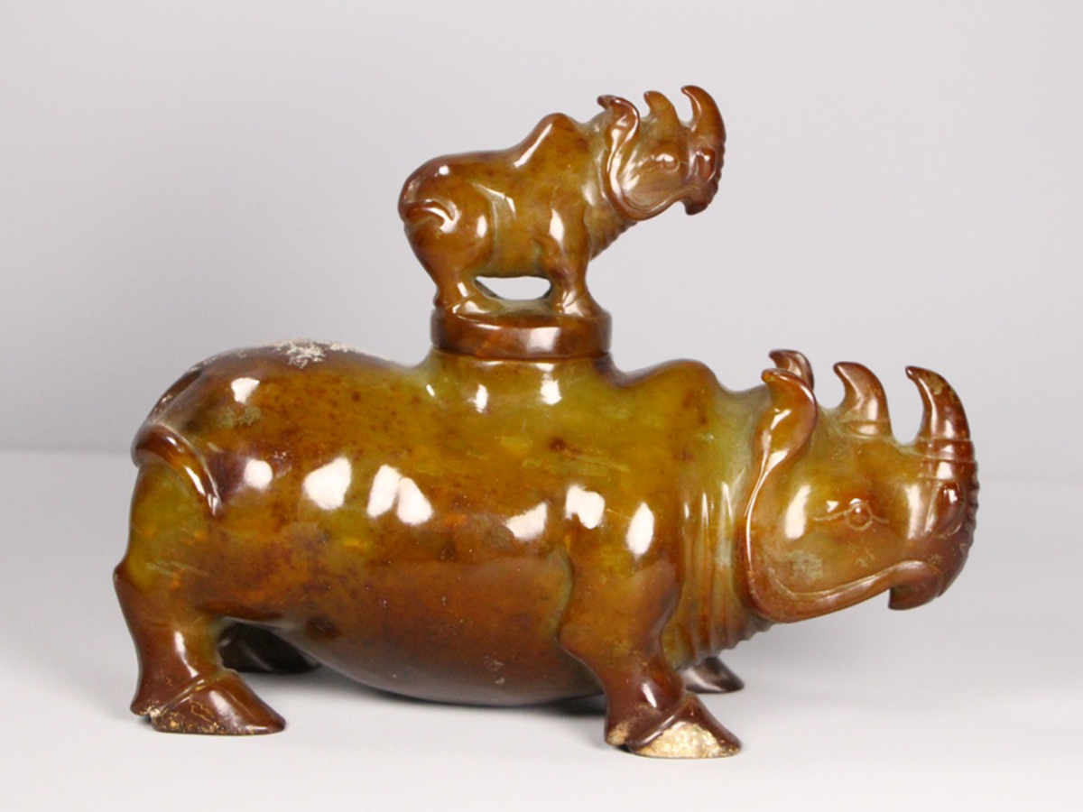 ▽鴻▽漢朝時代 高古玉 和田玉彫 鹿置物 時代物 中国古美術 骨董品-