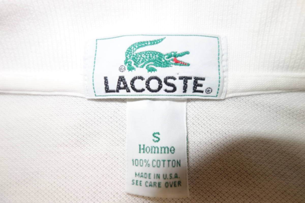 LACOSTE ポロシャツ ラコステ USA 米国製 メンズ 半袖 Sサイズ タイト スリム シルエット_画像6