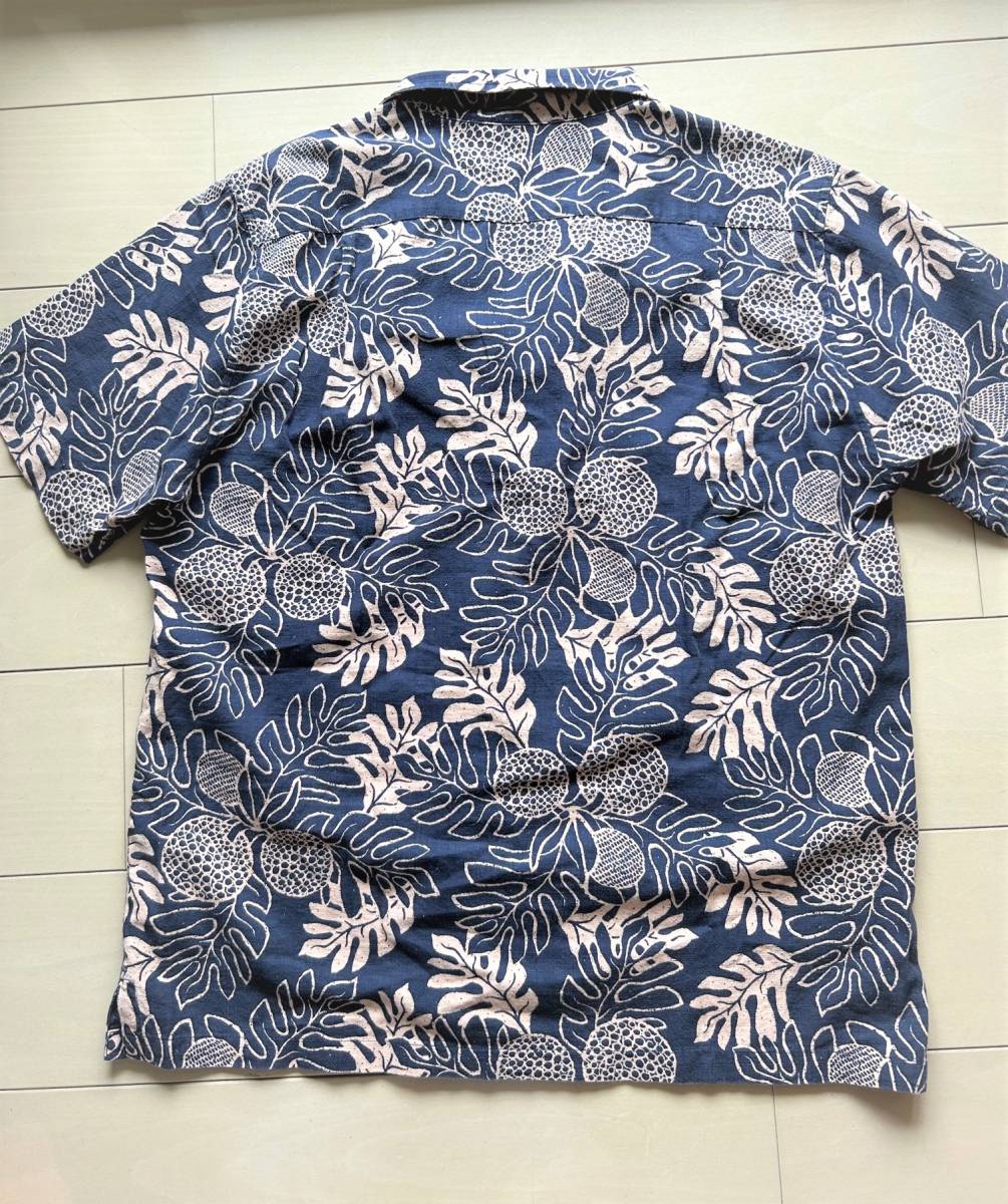 新品同様・貴重!★Patagonia　パタゴニア　Pataloha/パタロハ　アロハシャツ　半袖シャツ メンズМ　ネイビー・ボタニカル柄★_画像3