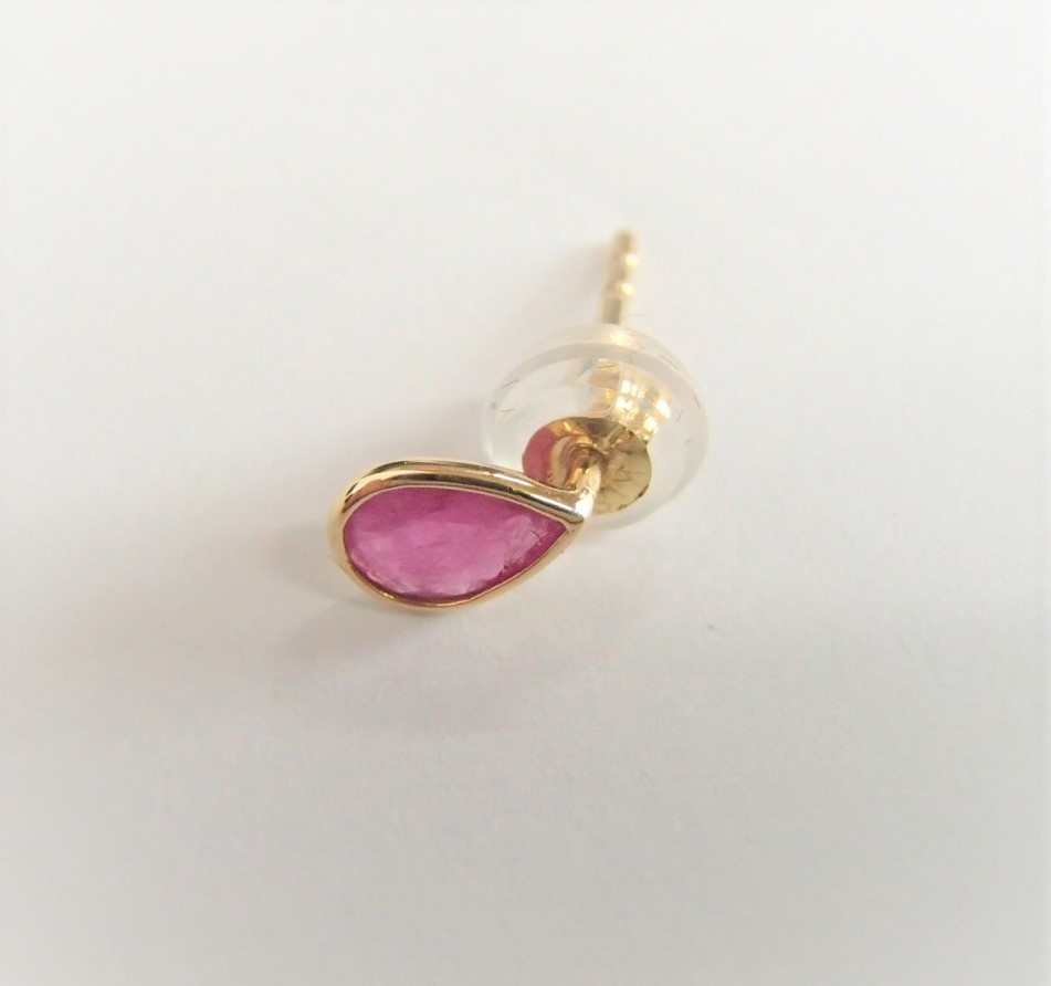  beautiful goods *MAGNOLIA12 Magno rear tu L b ruby earrings both ear K18YG Barneys * case equipped 