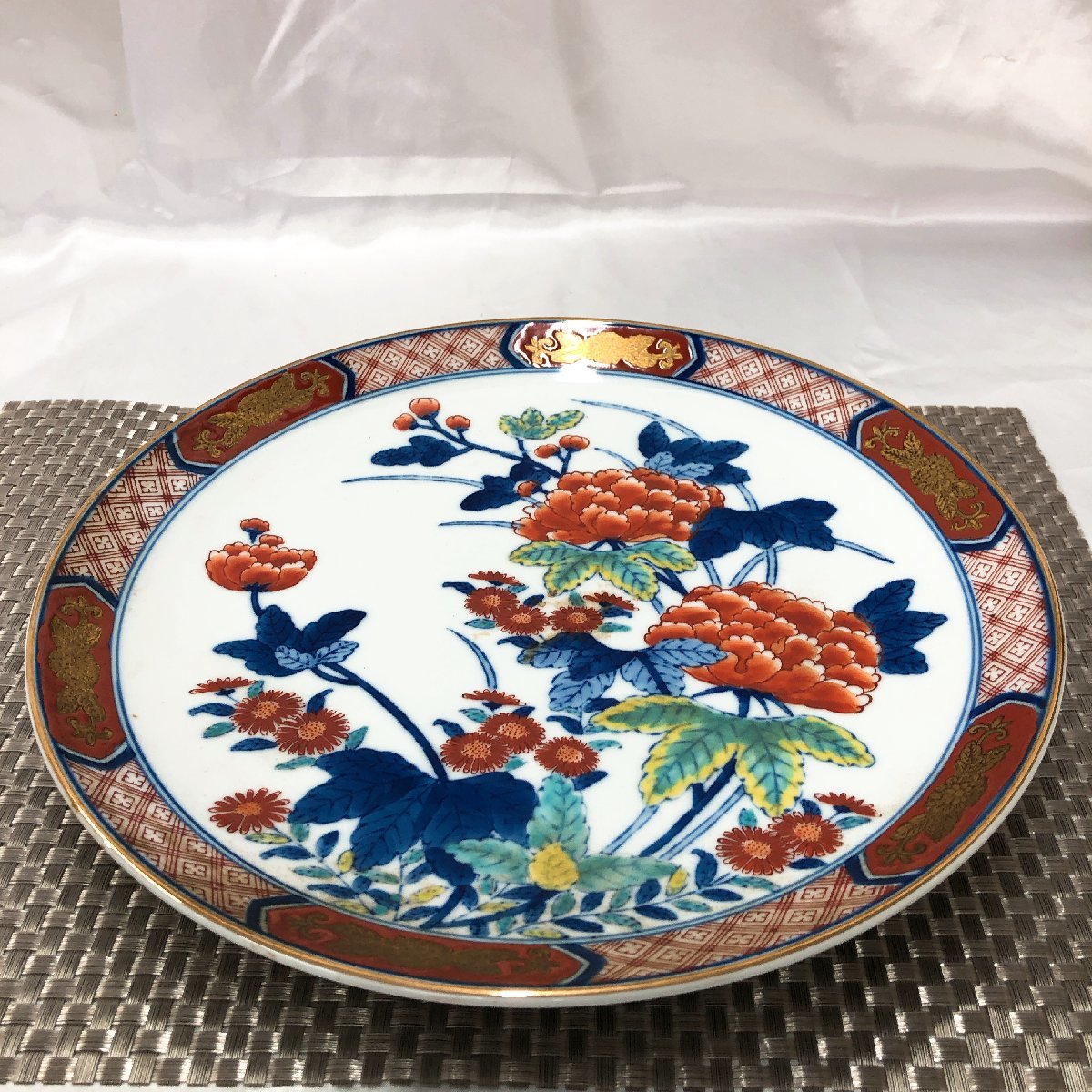 中古/長期保管品/KSH】有田焼 哲山作 飾り皿 絵皿 大皿 径約31cm 陶器