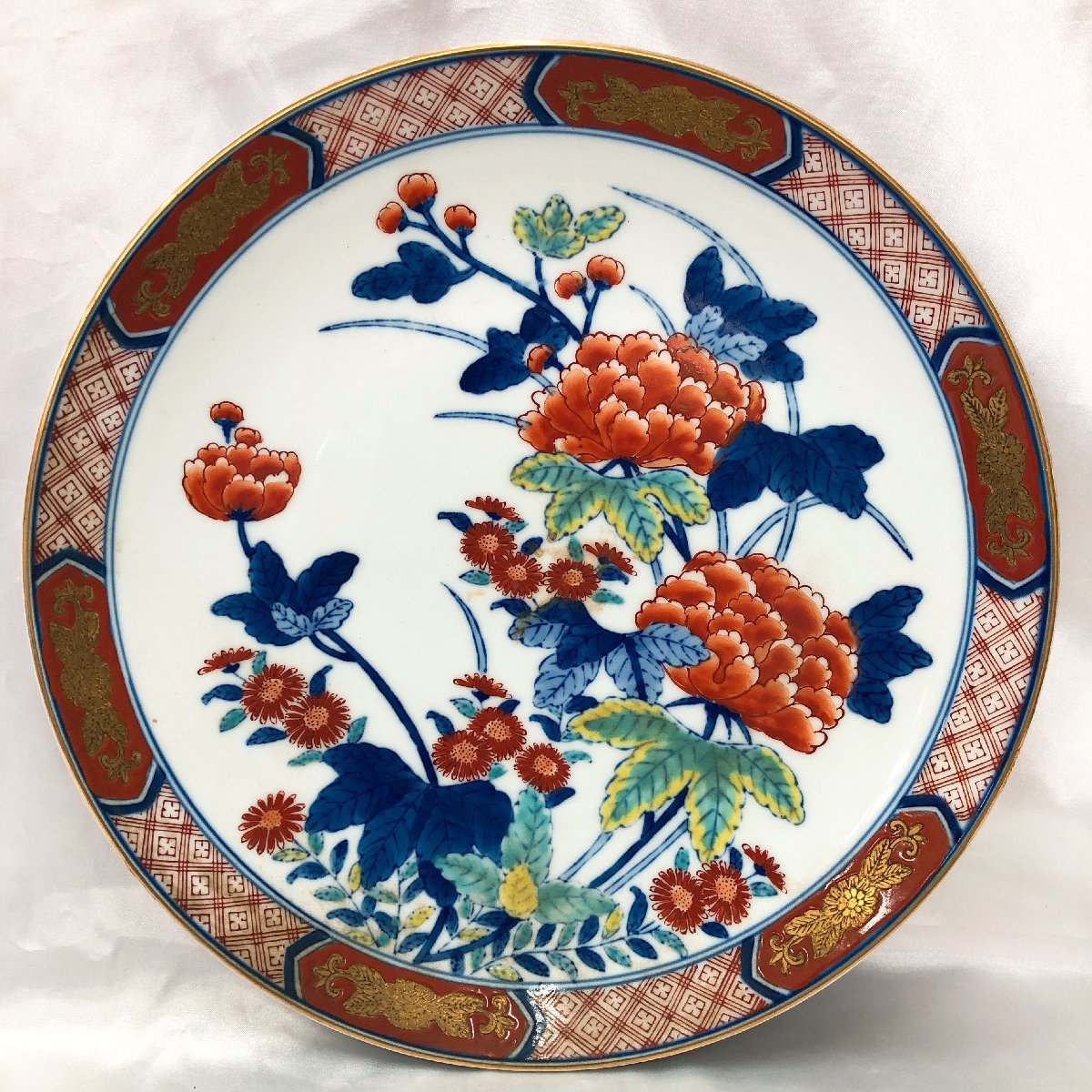 中古/長期保管品/KSH】有田焼 哲山作 飾り皿 絵皿 大皿 径約31cm 陶器