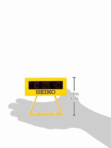 セイコークロック 目覚まし時計 置き時計 デジタル ミニタイマークロック 黄色 93×104×45mm SQ815Y_画像5