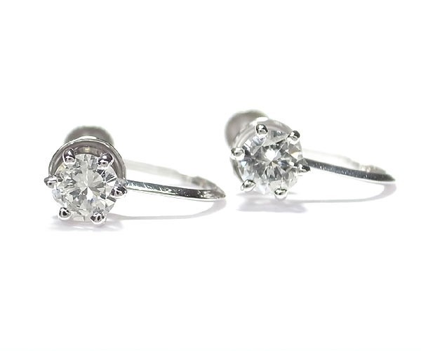 【楽天カード分割】 【緑屋質屋】特選ジュエリー ダイヤモンドイヤリング 0.25ct 0.25ct Pt850【中古】 ダイヤモンド