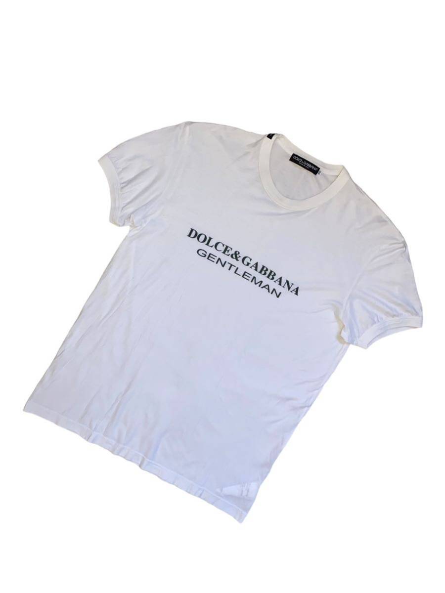 DOLCE&GABBANA ドルチェ&ガッバーナ 半袖Tシャツ ブランドロゴ トップス ホワイト メンズ サイズ５０_画像5