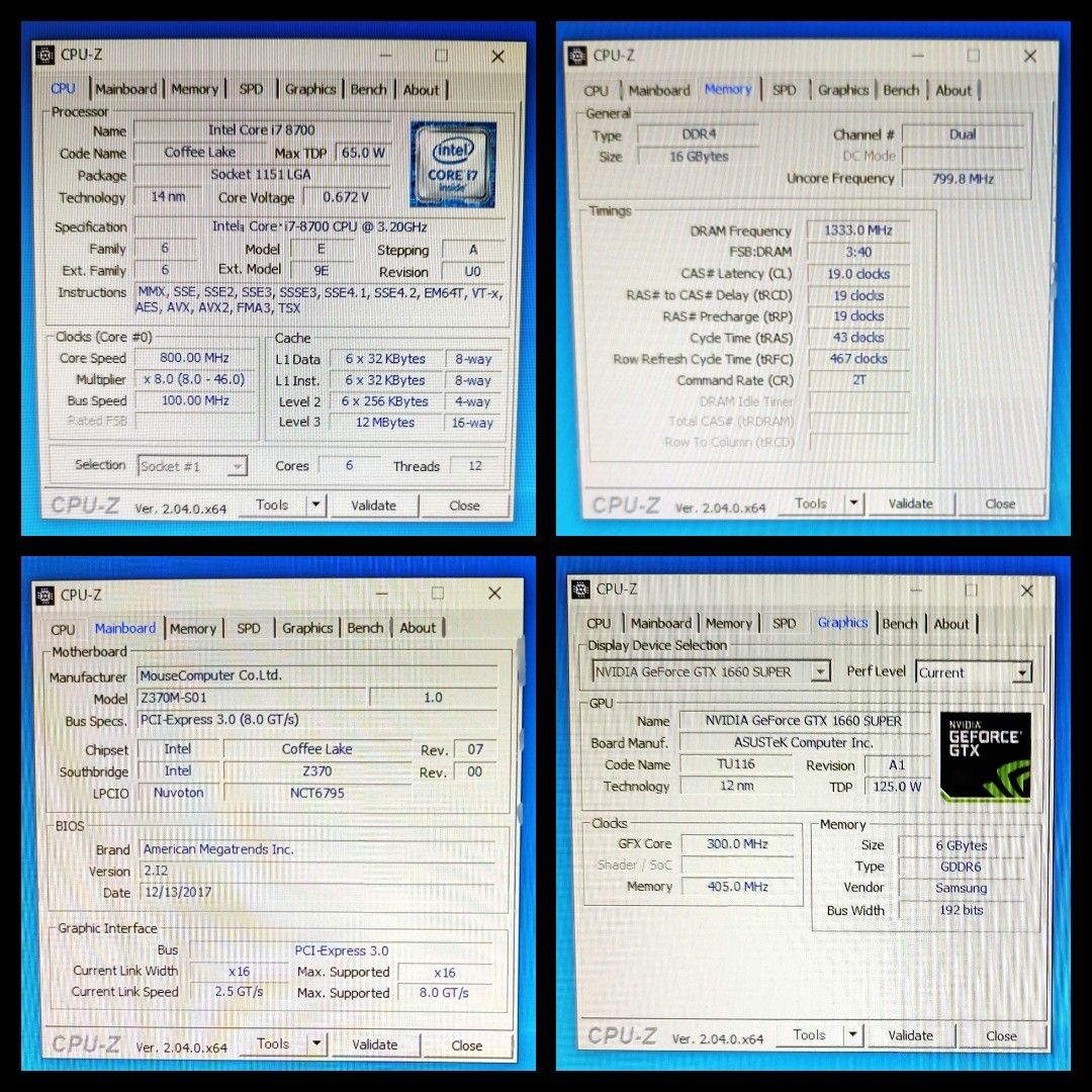 1週間保証] ゲーミングPC i7-8700 メモリ16GB 新品M 2 SSD-1TB GTX1660