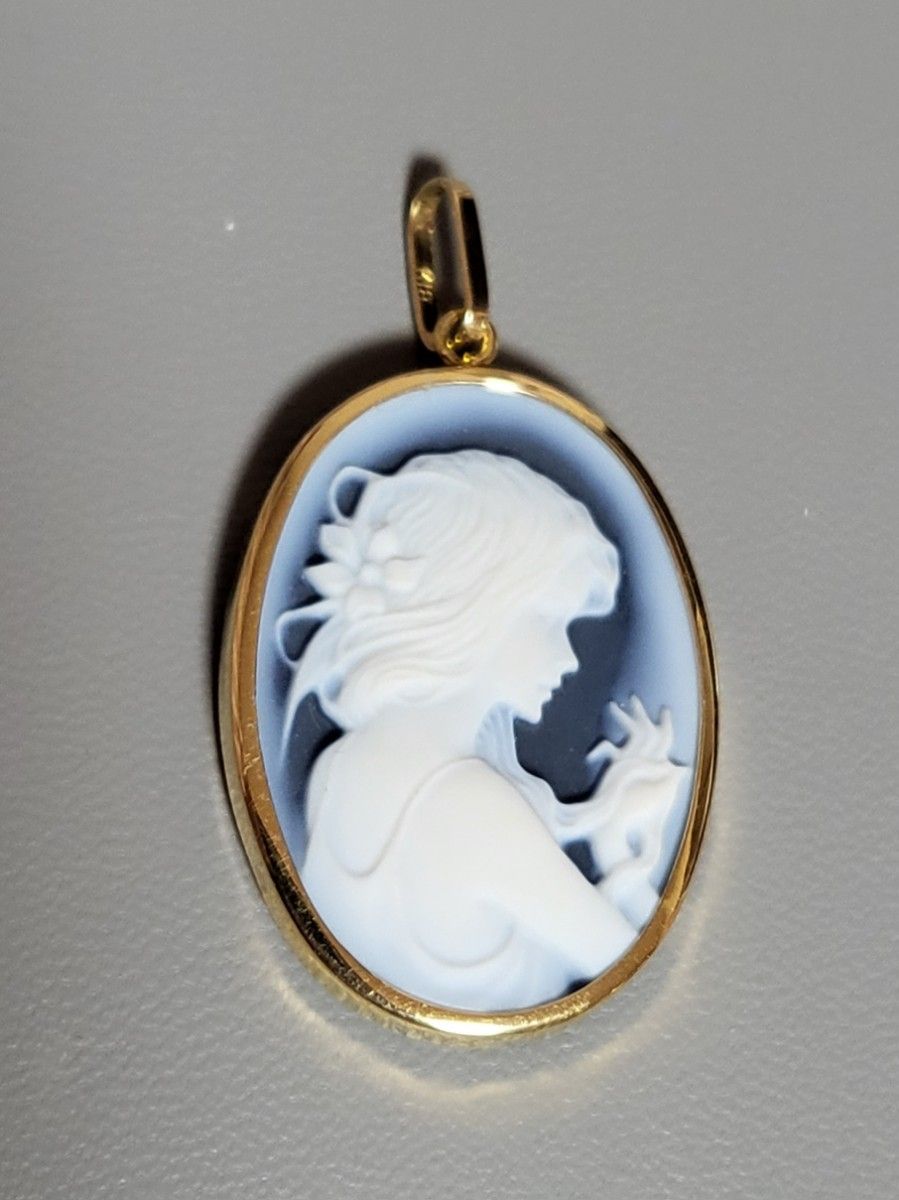 K18 cameo pendant 18金 メノウカメオ ペンダントトップ