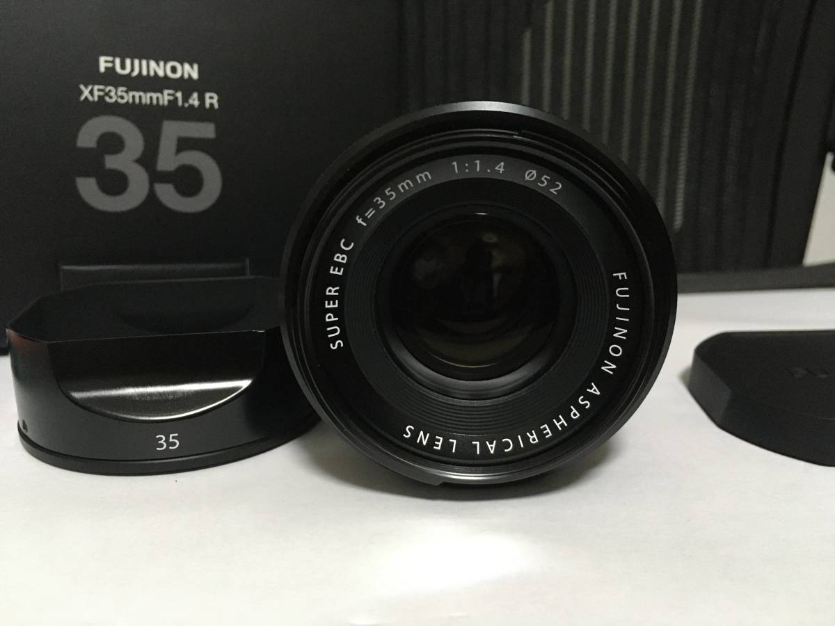 免税販売品 【美品】 FUJI Fujinon XF 35mm F1.4 R フード付 富士
