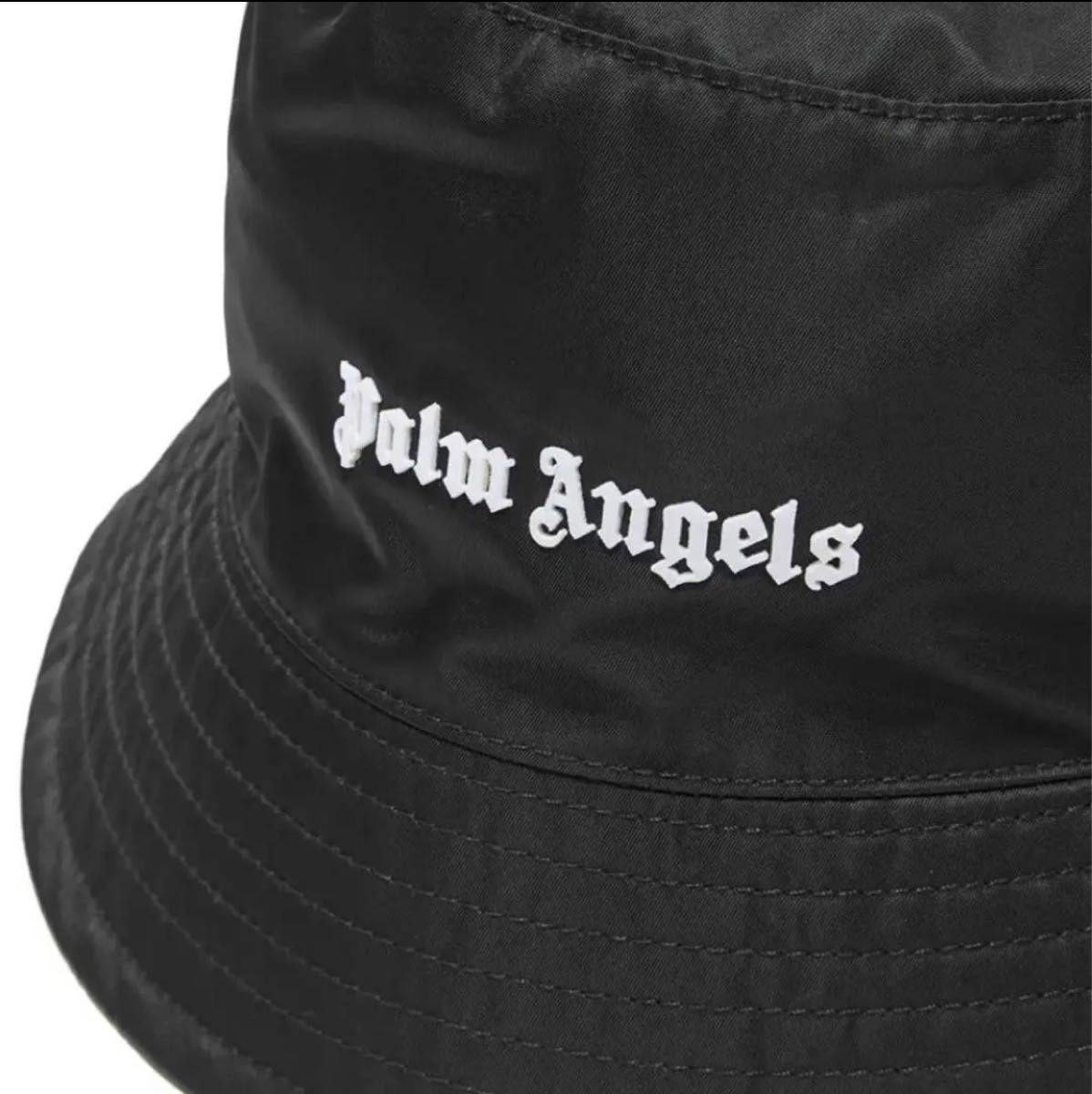 PALM ANGELS パームエンジェルス　ロゴ ナイロン バケットハット ハット 帽子　バケハ　ブラック　キャップ STUSSY