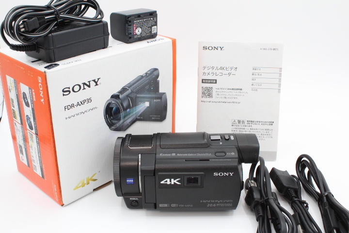 ＜＜化粧箱付き！！＞＞【美品】SONY ソニー 4Kビデオカメラ Handycam FDR-AXP35 ブラック 光学10倍 FDR-AXP35-B #LE2023764_画像1