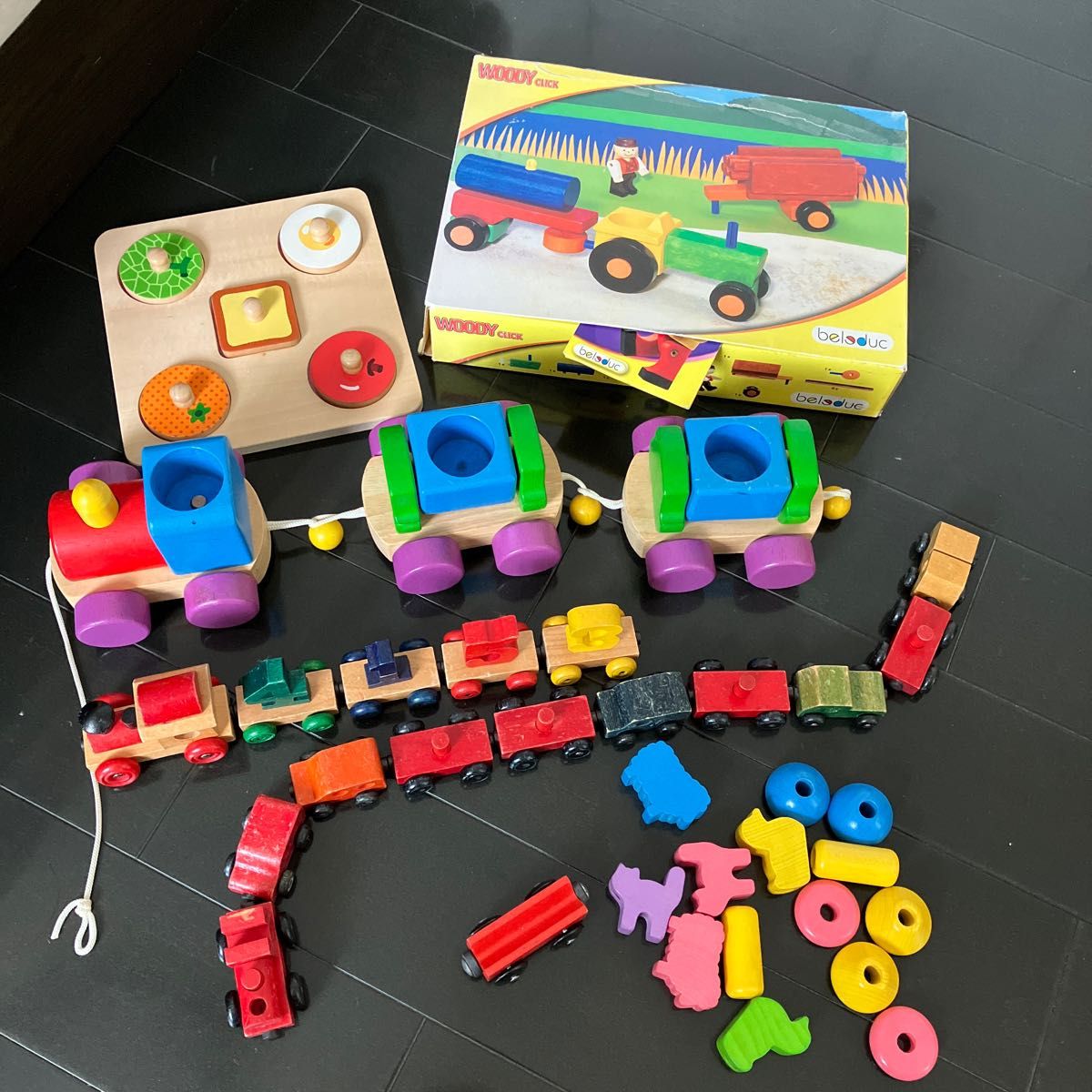 ボーネルンド　ウッディクリック　木のおもちゃ　汽車　電車　パズル　積み木　まとめてセット　知育玩具 おもちゃ