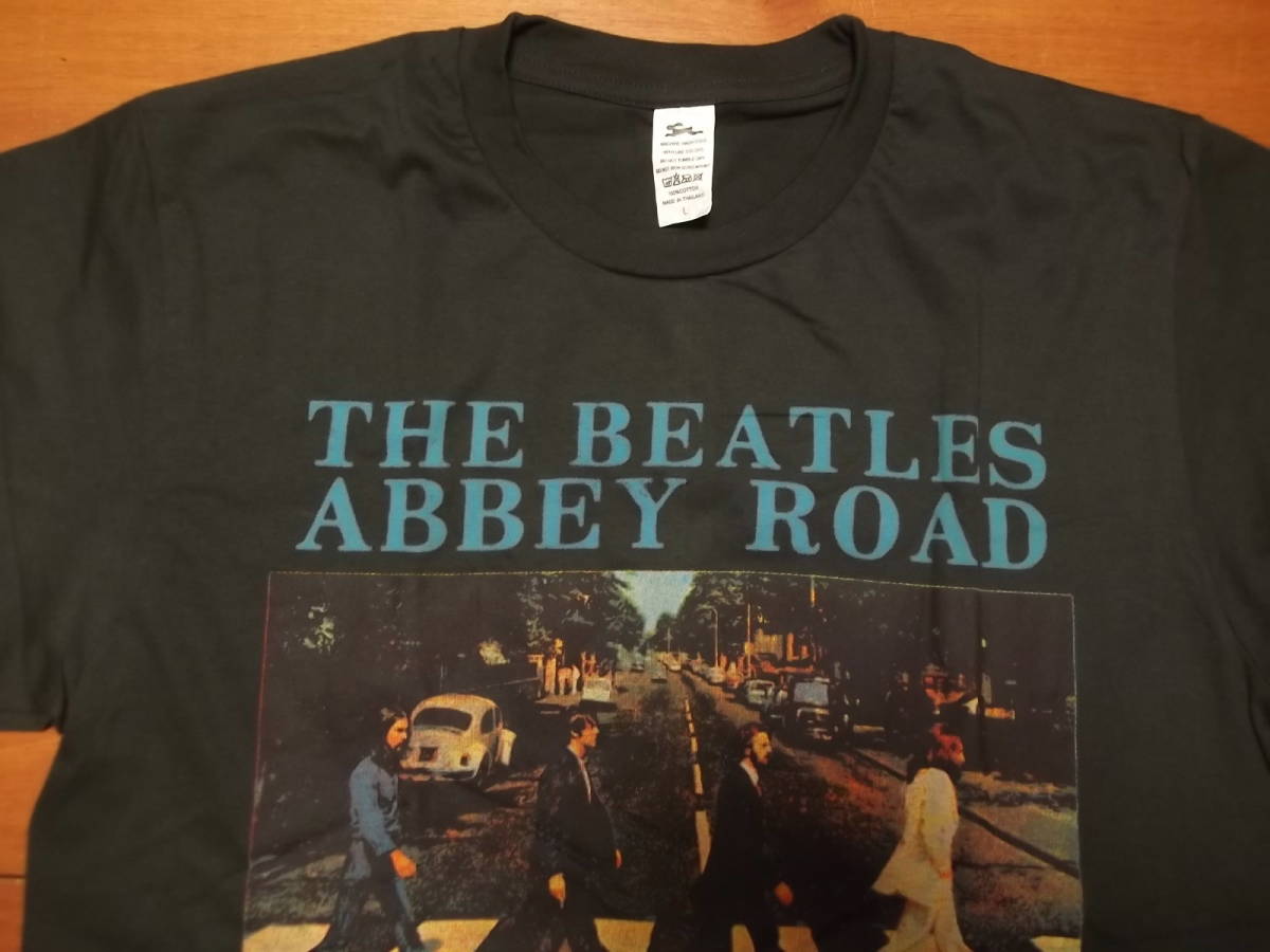 新品 【Beatles】 ビートルズ Abbey Road Vintage Style プリント Tシャツ 黒 L // アビーロード ジョンレノン ポールマッカートニー_画像3