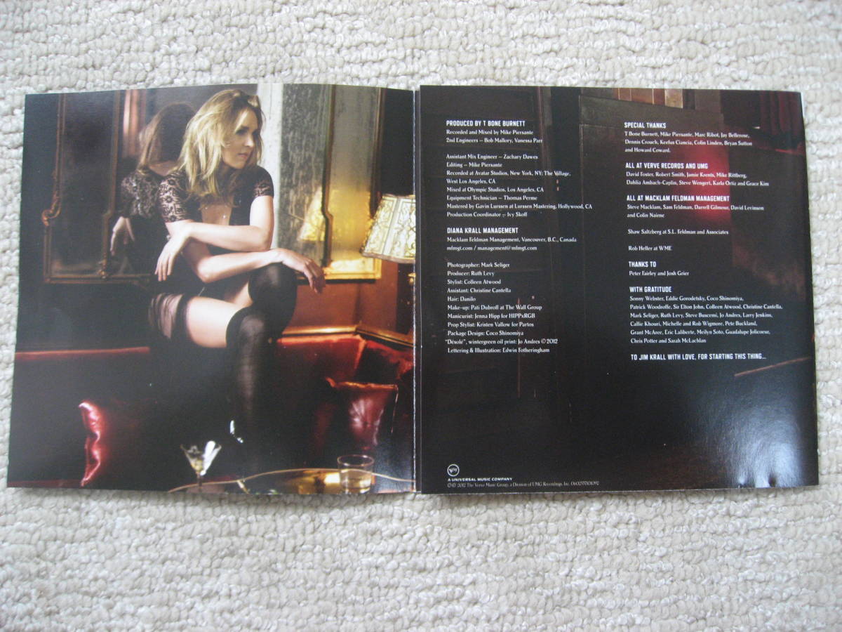 【即決・輸入盤・中古美品】ダイアナ・クラール　グラッド・ラグ・ドール　2012年発売 DIANA KRALL GLAD RAG DOLL_画像3