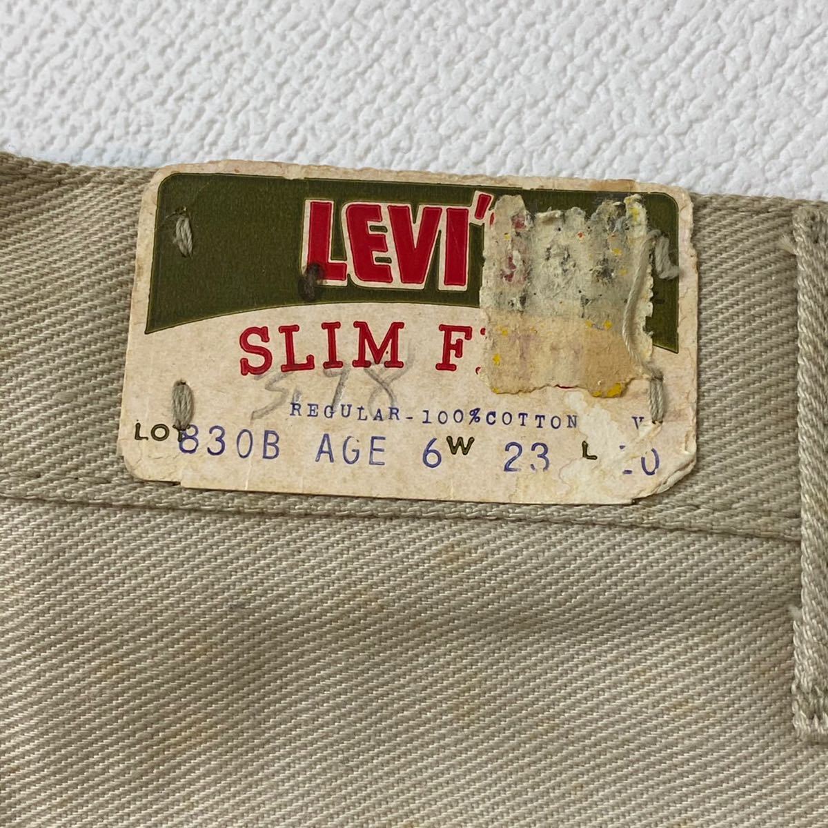 K78 希少 デッドストック 60 年代 アメリカ 製 Levi's 830B カツラギ SLIM FITパンツ ベージュ ビンテージ キッズ リーバイス vintage 6_画像10