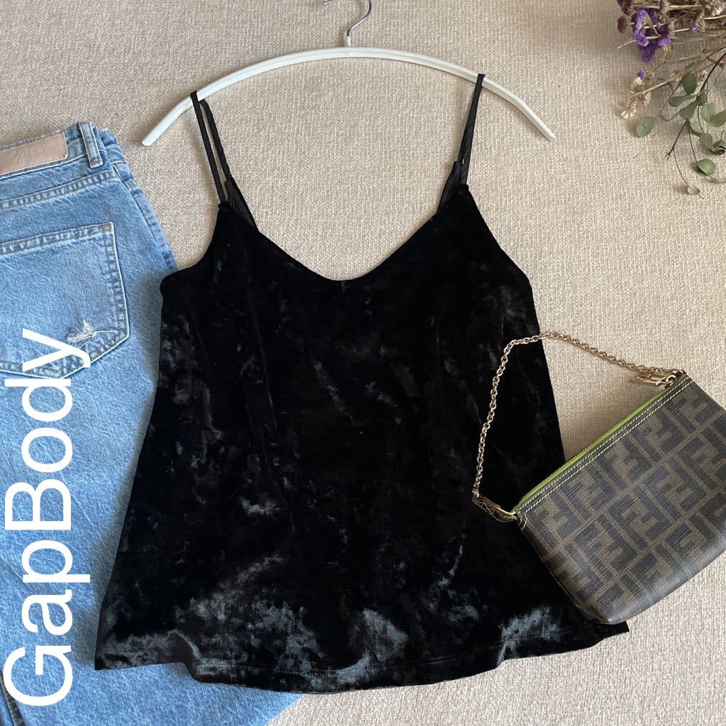 GapBody Gap body camisole velour lady's S size unused back open black no sleeve tops room wear 