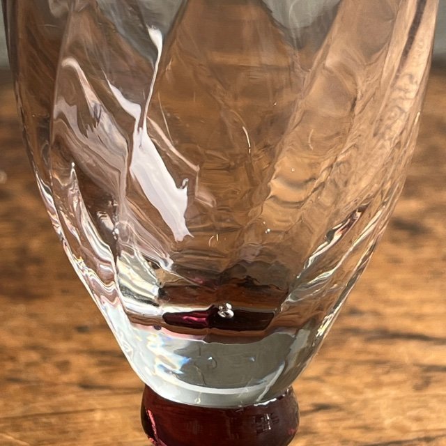 ゴブレットグラス ワイングラス ガラス パープル 1点 digjunkmarketの画像8