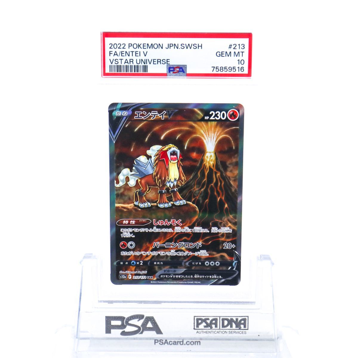 PSA10 エンテイV 213/172 SAR ポケモンカード 2022 VSTARユニバース