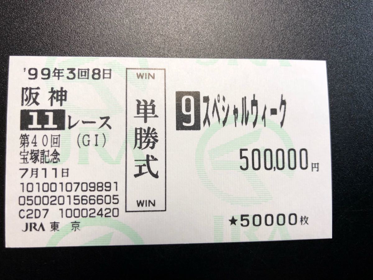 2022人気の 第４０回 １９９９年７月１１日 宝塚記念 ２着 ＪＲＡ東京