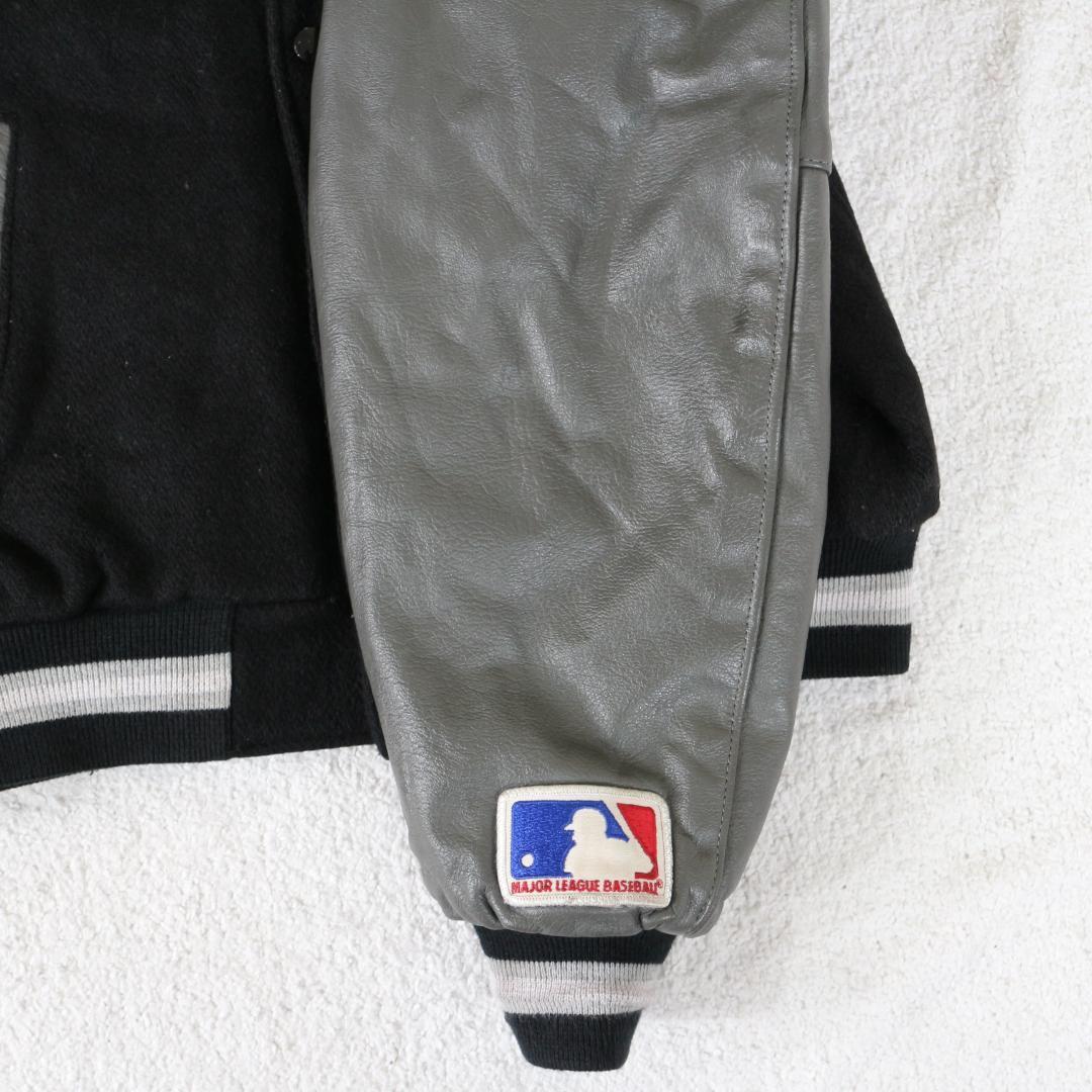 90s MLB ホワイトソックス 袖レザー スタジャン ヴィンテージ 古着