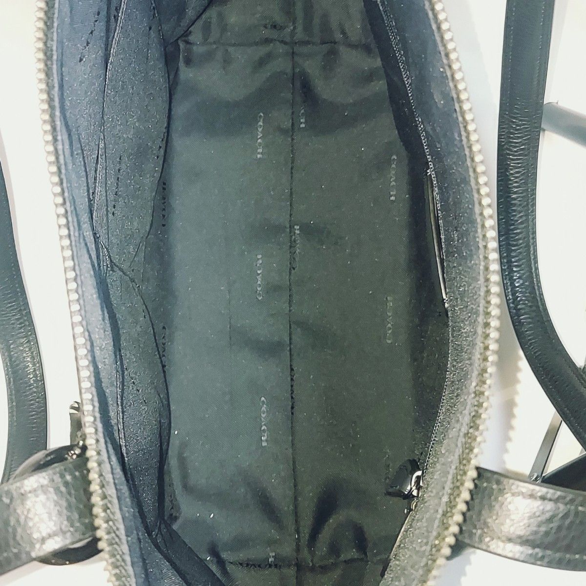 7-50【美品】COACH コーチ トートバッグ76383花柄 黒 ハンドバッグPVC