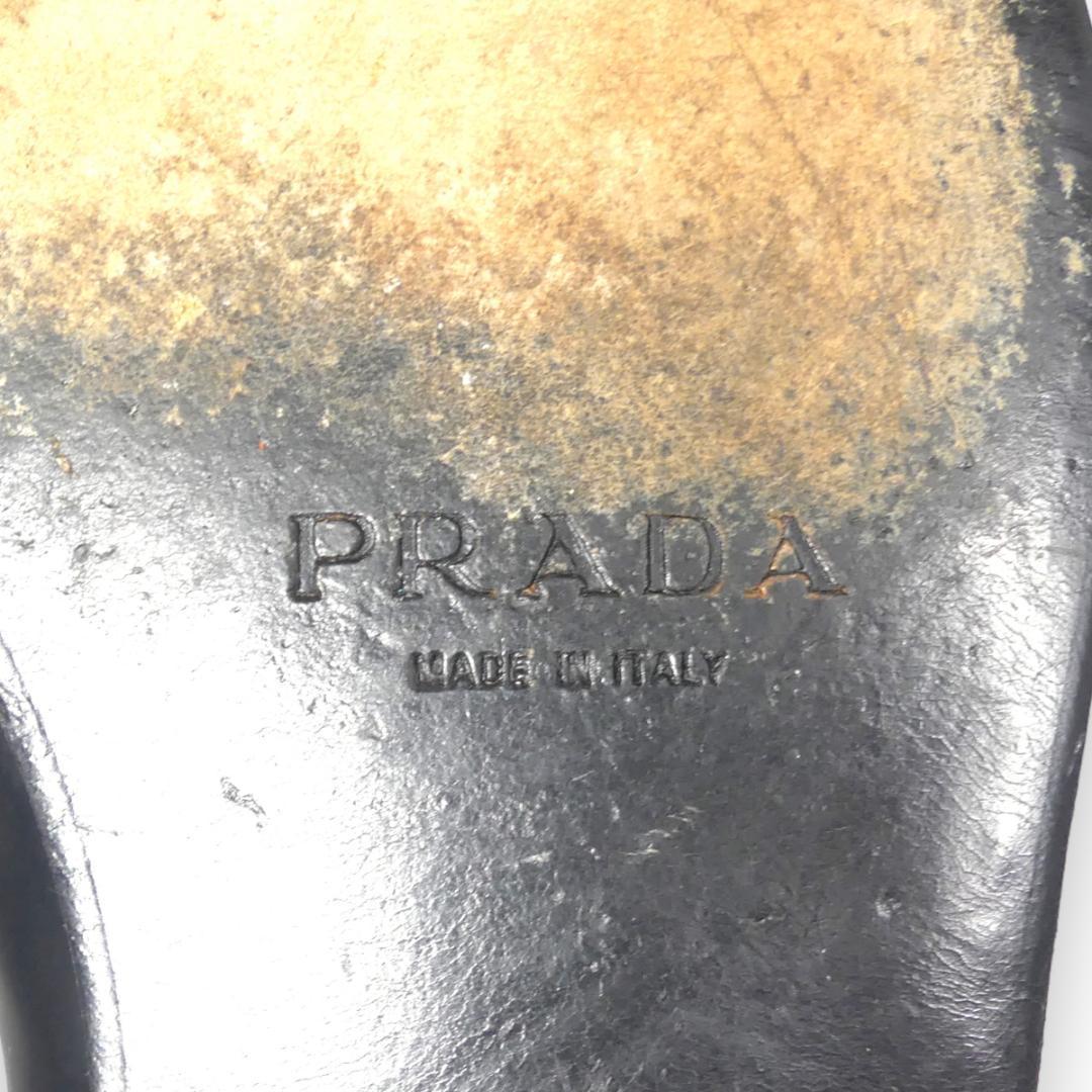 即決★イタリア製 PRADA★27cm レザービットローファー プラダ メンズ 9 黒 本革 ビジネスシューズ 本皮 スリッポン 革靴