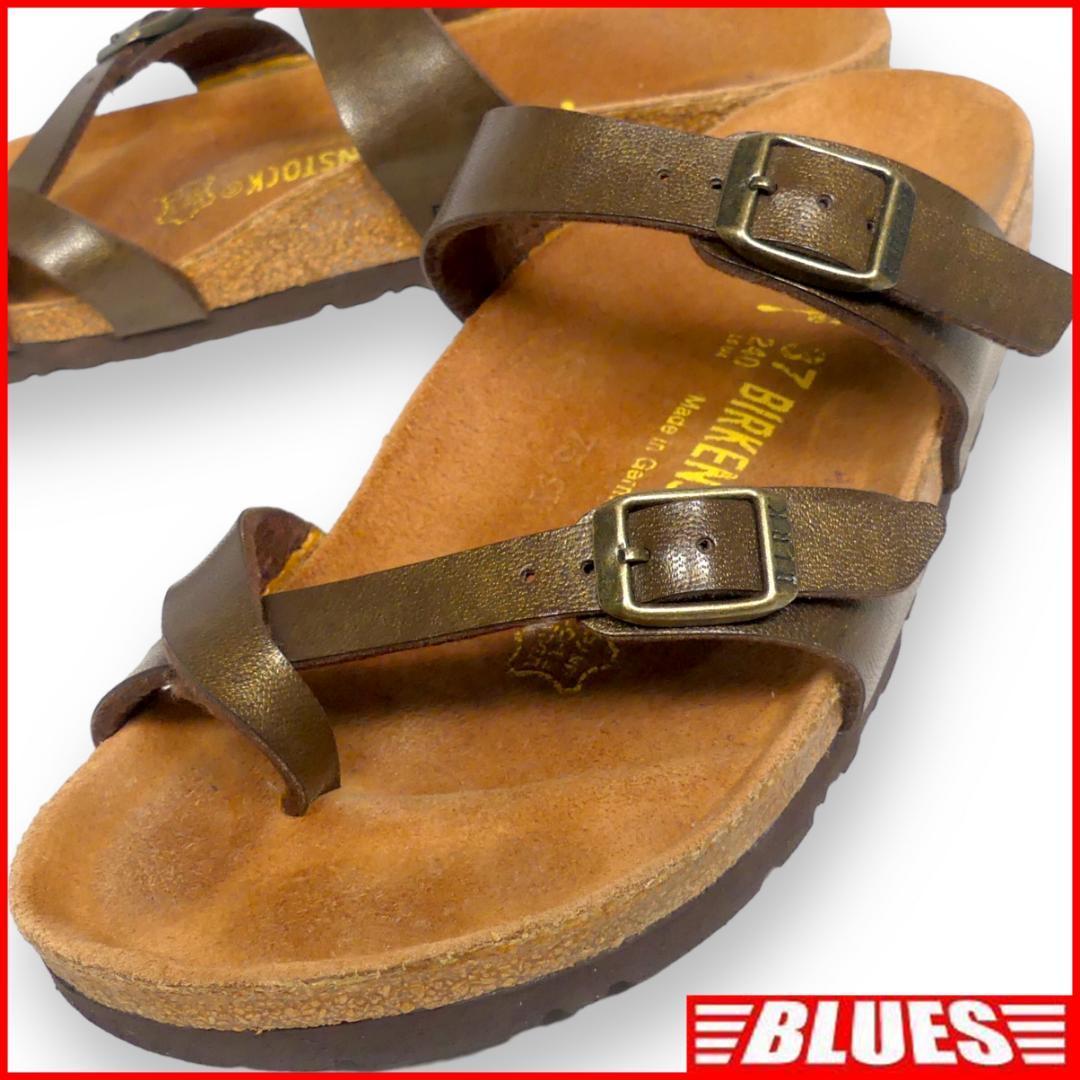 即決 ドイツ製 BIRKENSTOCK 24cm レザーサンダル ビルケンシュトック