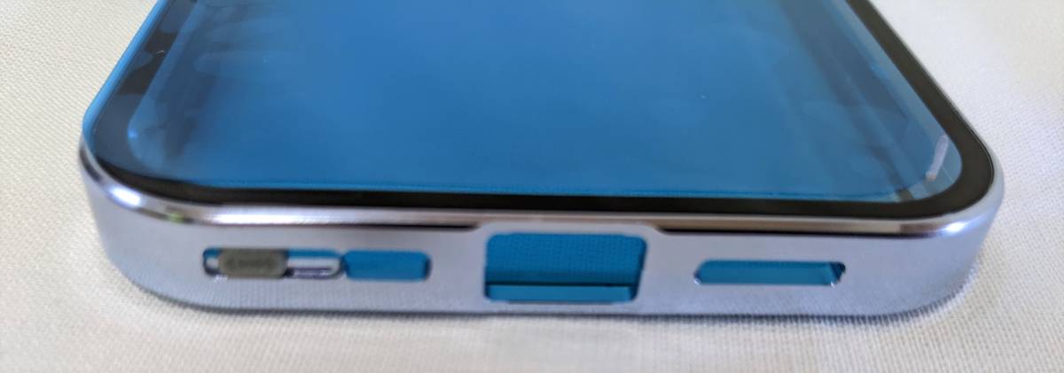 【1円出品】iPhone14 用ガラスケース クリア ブルー FOCUS ON CELLPHONE ACCESSORIES _画像4