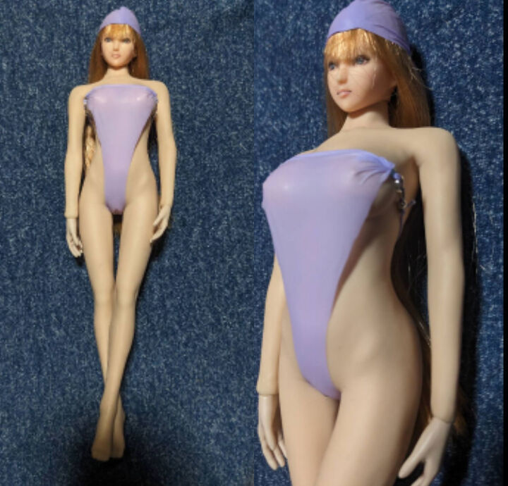 1/6ドール用 TBLeague ファイセンS07 紫 ラバー素材 水着 & スイムキャップ