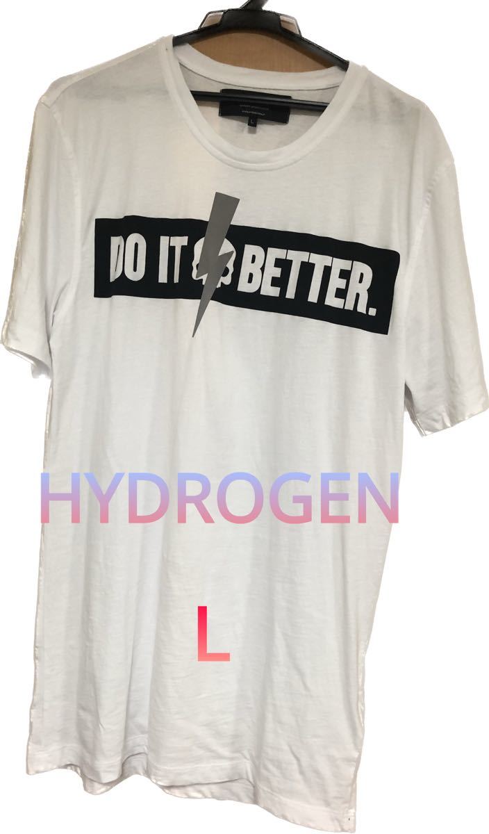HYDROGEN ハイドロゲン　スカル/リフレクターサンダー　Tシャツ　ホワイト