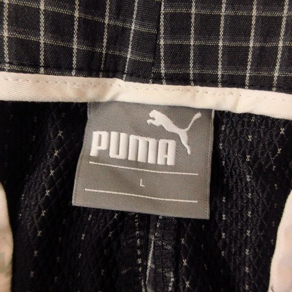 ◎美品！PUMA GOLF プーマ ゴルフ 570132◆ロングパンツ スラックス ストレッチ ドライ 速乾 春夏 チェック柄◆メンズ 黒×白 L◆P2056_画像9