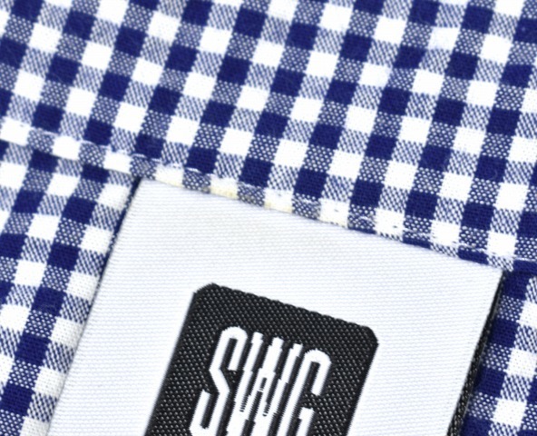 SWAGGER スワッガー MIX GINGHAM CHECK SHIRTS ミックスギンガムチェック半袖シャツ L NAVY×PURPLE ネイビー×パープル_画像5