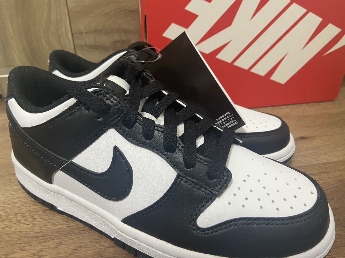 即決24 5cmNIKE DUNK LOW GS WHITE/BLACK ナイキ ダンク 白 黒 パンダ