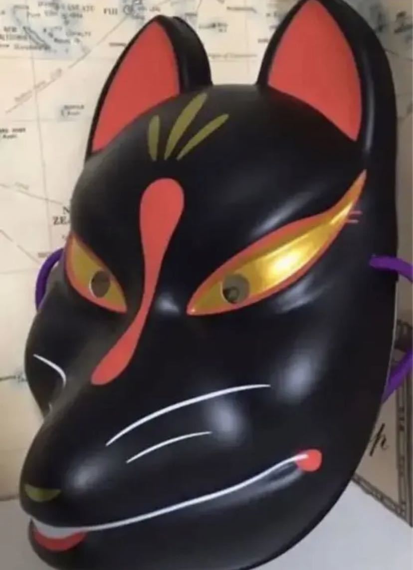  japanese tradition beautiful [ mask ]!... surface : black .. surface | purple color. a little futoshi .. cord . attaching .. Fit 