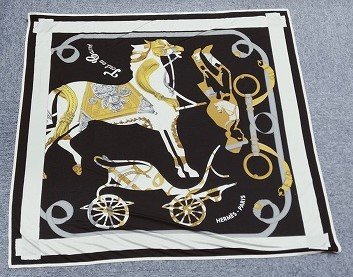 トップ HERMES エルメス スカーフ Tout ◎A312 カレ90 ブラック