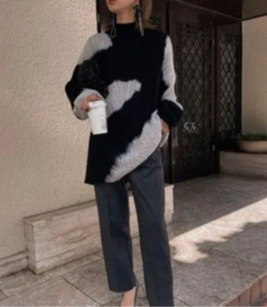 最高級 ●(49)Ameri vintage TIE-DYE CABLE KNIT TOP ネイビー Mサイズ 最高級 ●(49)Ameri vintage TIE-DYE CABLE KNIT TOP ネイビー Mサイズ