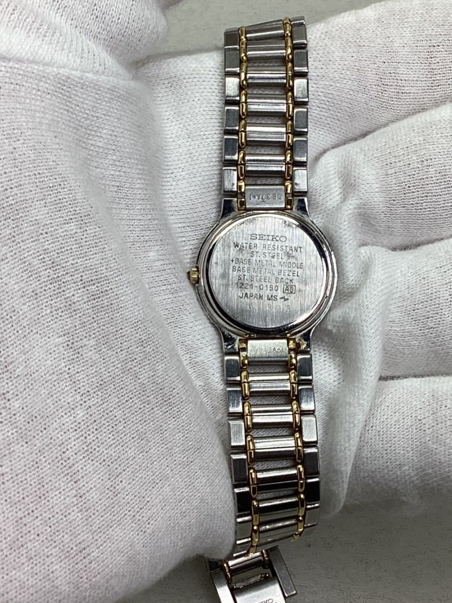  прекрасный товар наручные часы SEIKO Seiko Exceline 1221-0190 / Vintage / женский / кварц / сделано в Японии / батарейка замена 