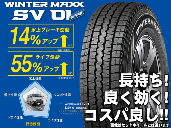 スタッドレスセット ウィンターマックス SV01 145/80R12 80/78N ジョーカー スピリッツ シルバー ハイゼット　トラック S200系 送料無料！_画像3