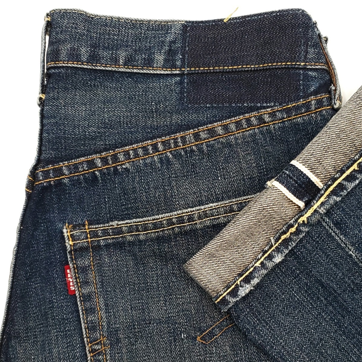 大きめサイズW33◆Levi's 66501◆日本製ビンテージ復刻ジーンズ501XXビッグEリーバイス赤耳BIGEメンズデニムレプリカLVCユーズド加工 683