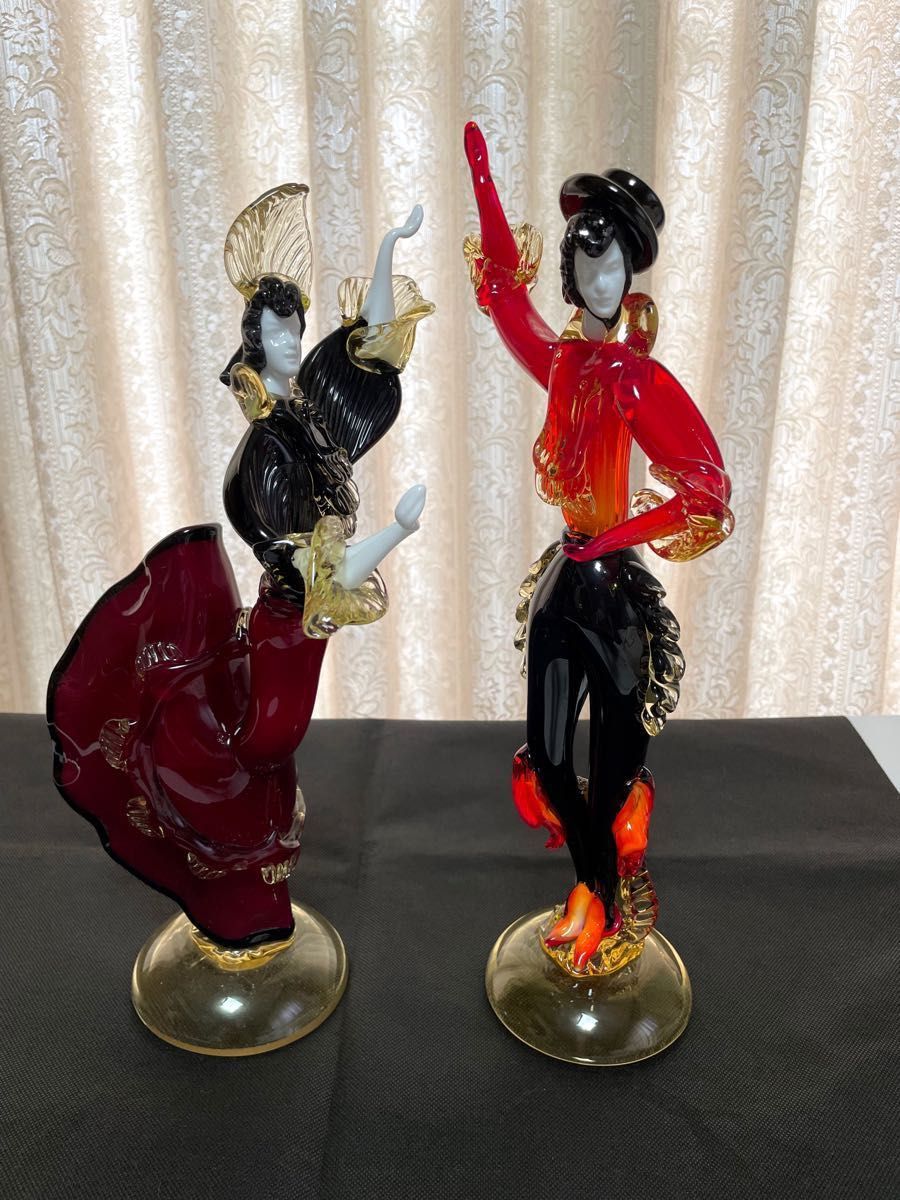 ベネチアンガラス　人形　フラメンコダンサー 置物