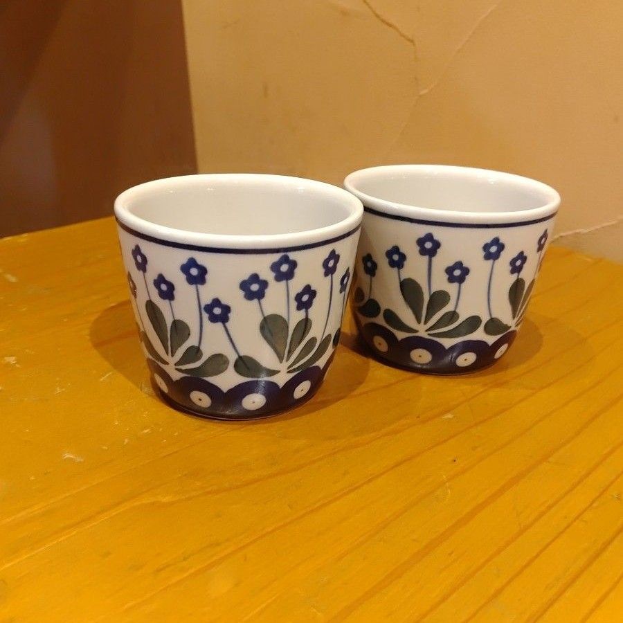 同柄2こセット 人気商品 フラワー ポーランド陶器 ポーリッシュポタリー ポーランド食器 セラミカ