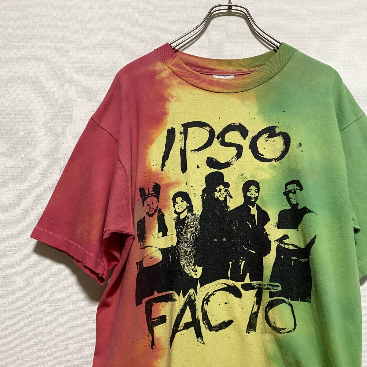アメリカ古着　IPSO FACTO イプソファクト　半袖　Tシャツ　ラスタカラー　レゲエ　USA製　90s ヴィンテージ　90年代　【SE102】_画像3