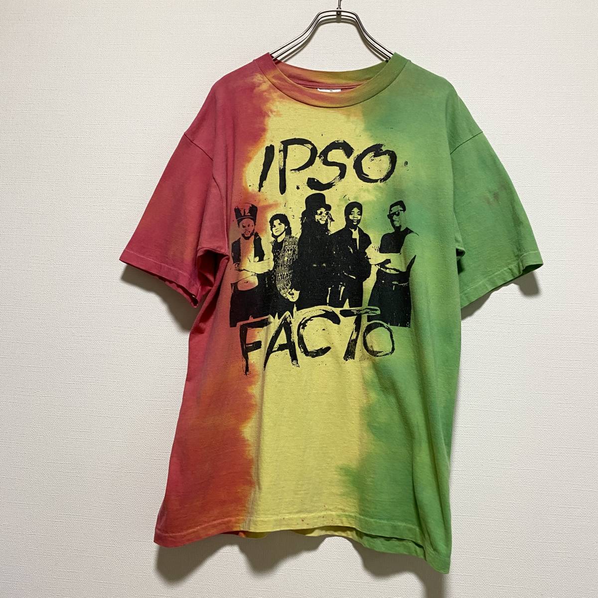 アメリカ古着　IPSO FACTO イプソファクト　半袖　Tシャツ　ラスタカラー　レゲエ　USA製　90s ヴィンテージ　90年代　【SE102】_画像1