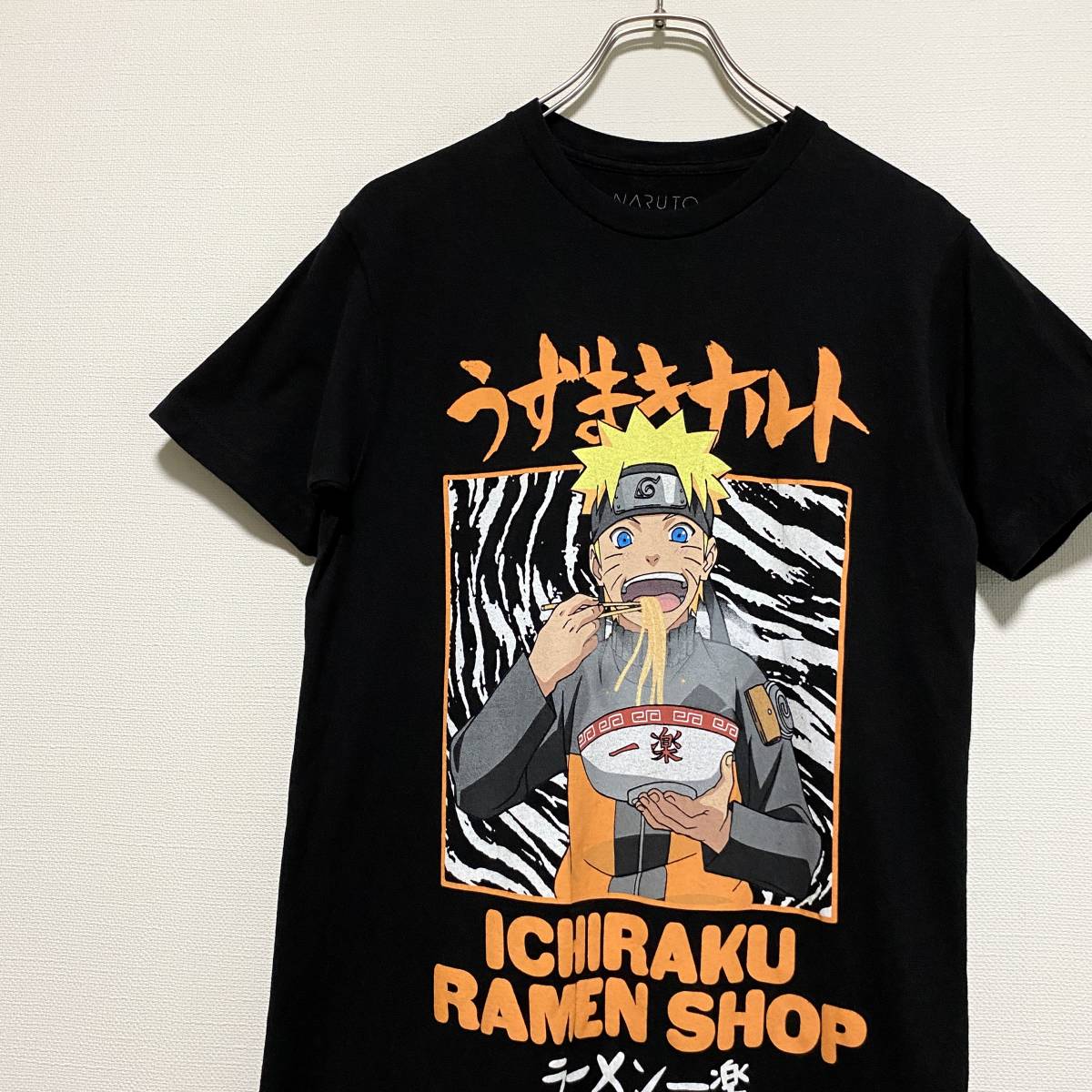 アメリカ古着 NARUTO ナルト ラーメン一楽 半袖 Tシャツ アニメ キャラ物 メキシコ製 Sサイズ 【J719】