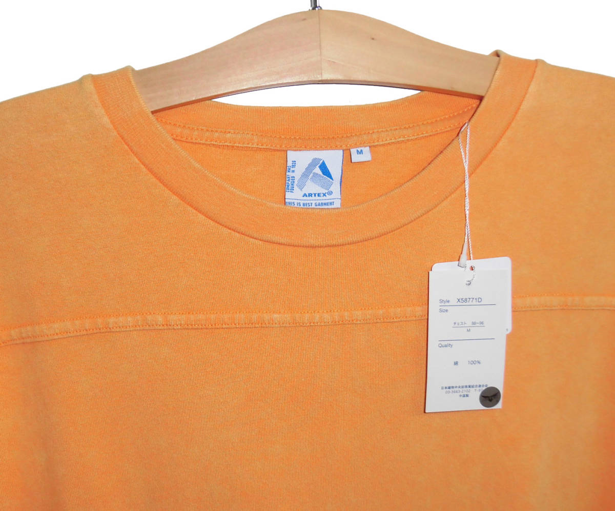 Ξ新品タグ付 定価4,950円 ARTEX アルテックス X58771D オリジナルフロスト加工 フットボールTシャツ オレンジ M_画像2