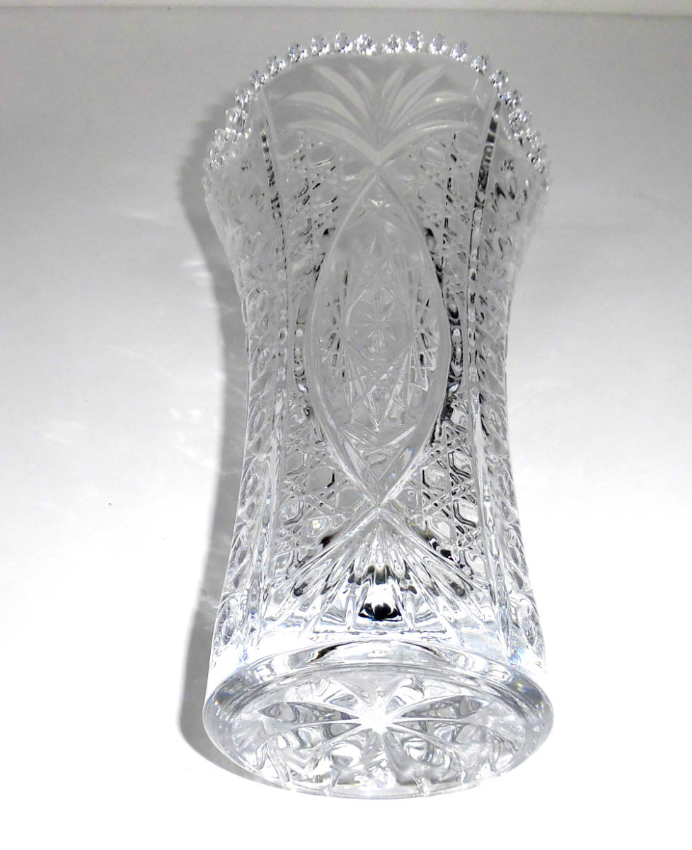 ☆美品 Cristal D'Arques クリスタルダルク CHESNAY Diamax ダイアマックス製 フラワーベース 花瓶 22cm
